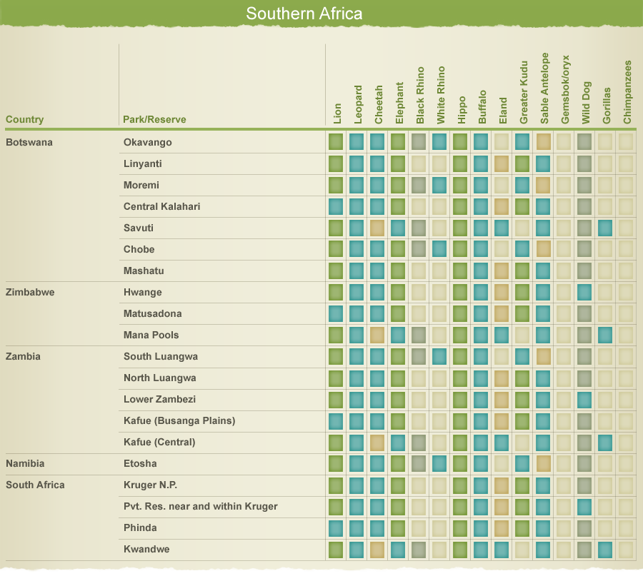 Best time for Wildlife Viewing in Southern Africa